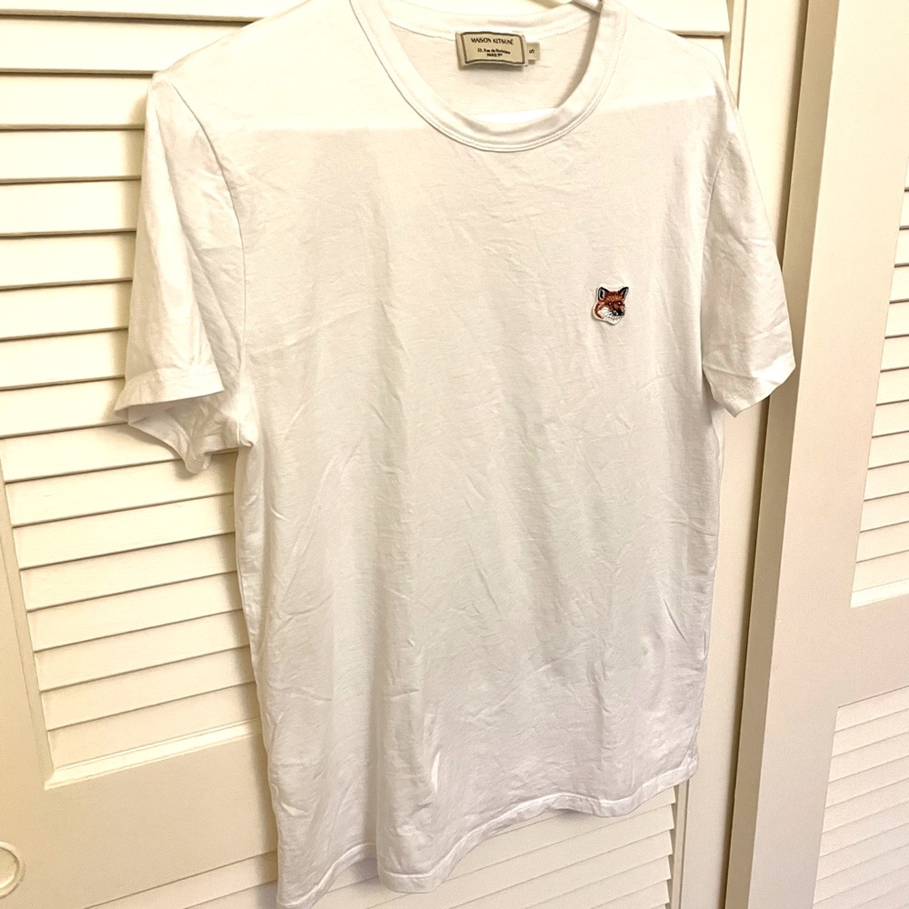 White Maison Kitsune Fox Tee (Small)